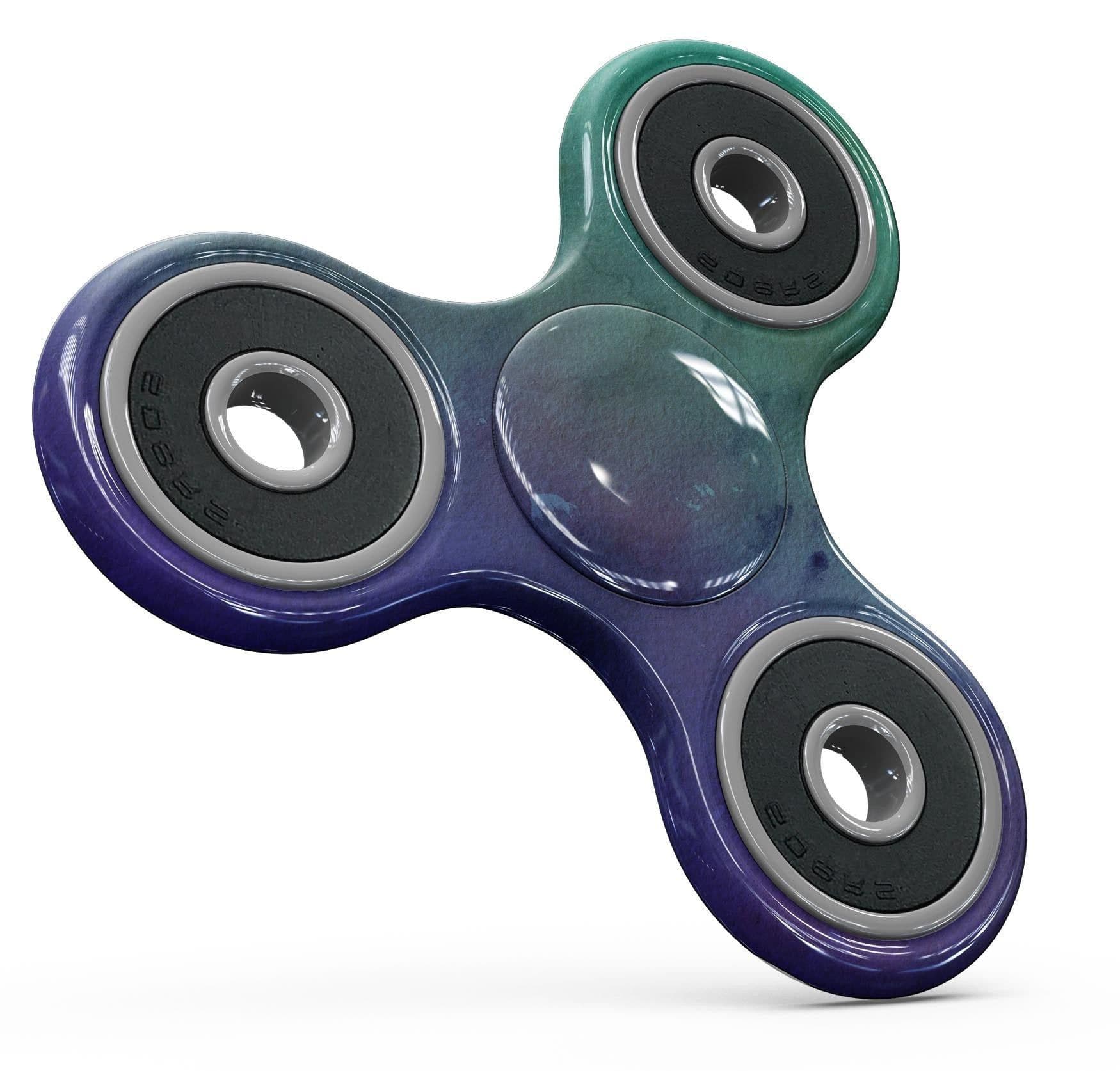 image-Blotted Green 97 Absorbed Watercolor Texture Full-Body Fidget Spinner