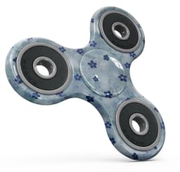 image-Cute Watercolor Flowers over Blue Full-Body Fidget Spinner Skin-Kit
