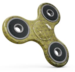 image-Grungy Black and Yellow Rococo Pattern Full-Body Fidget Spinner