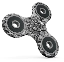 image-Black and White Geometric Floral Full-Body Fidget Spinner Skin-Kit