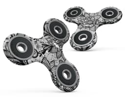 image-Black and White Geometric Floral Full-Body Fidget Spinner Skin-Kit