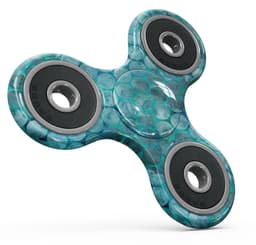 image-Aqua Sorted Large Watercolor Polka Dots Full-Body Fidget Spinner