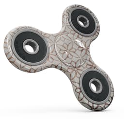 image-Grunge Tangerine Flower Tiles Full-Body Fidget Spinner Skin-Kit