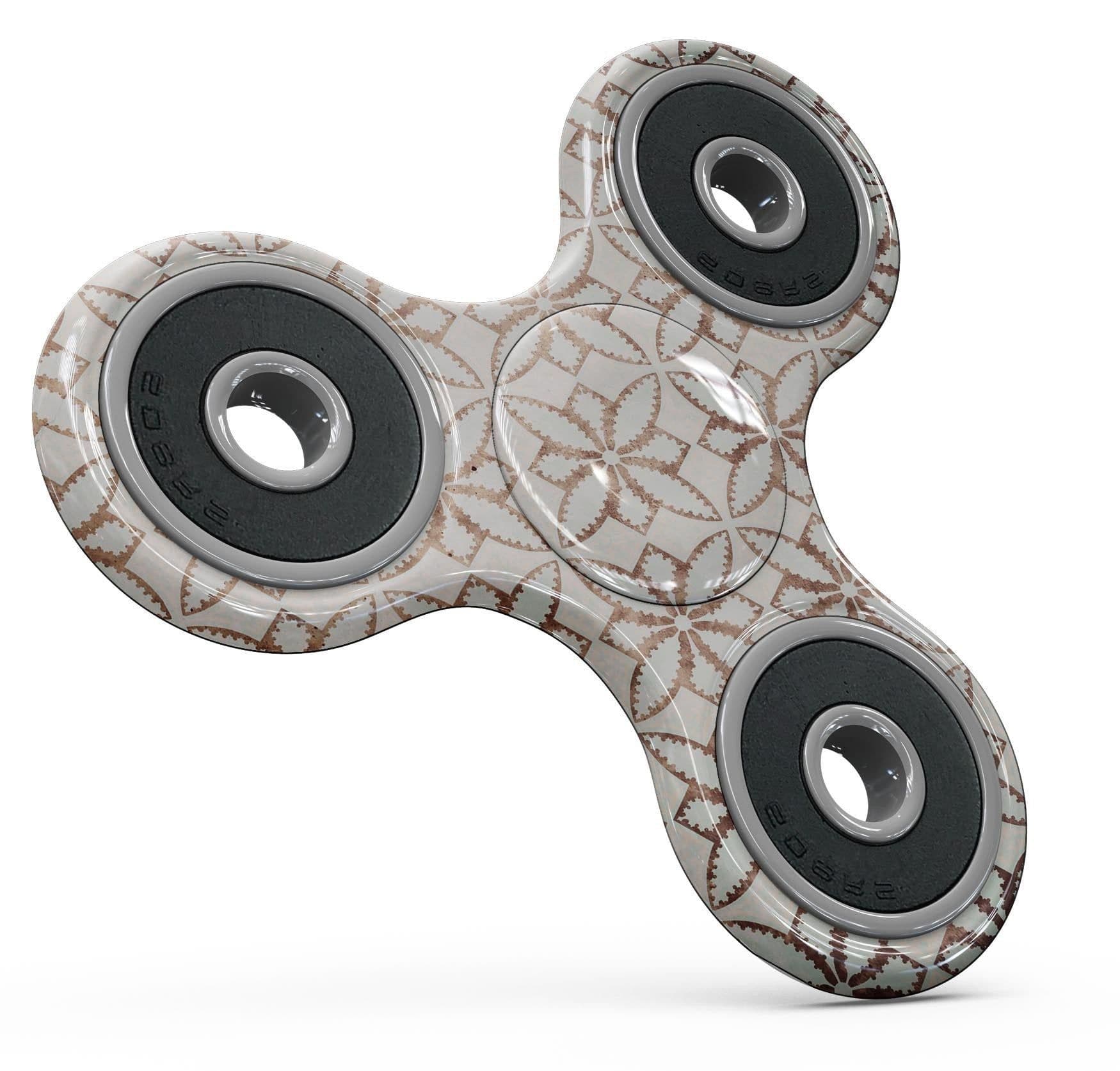 image-Grunge Tangerine Flower Tiles Full-Body Fidget Spinner Skin-Kit
