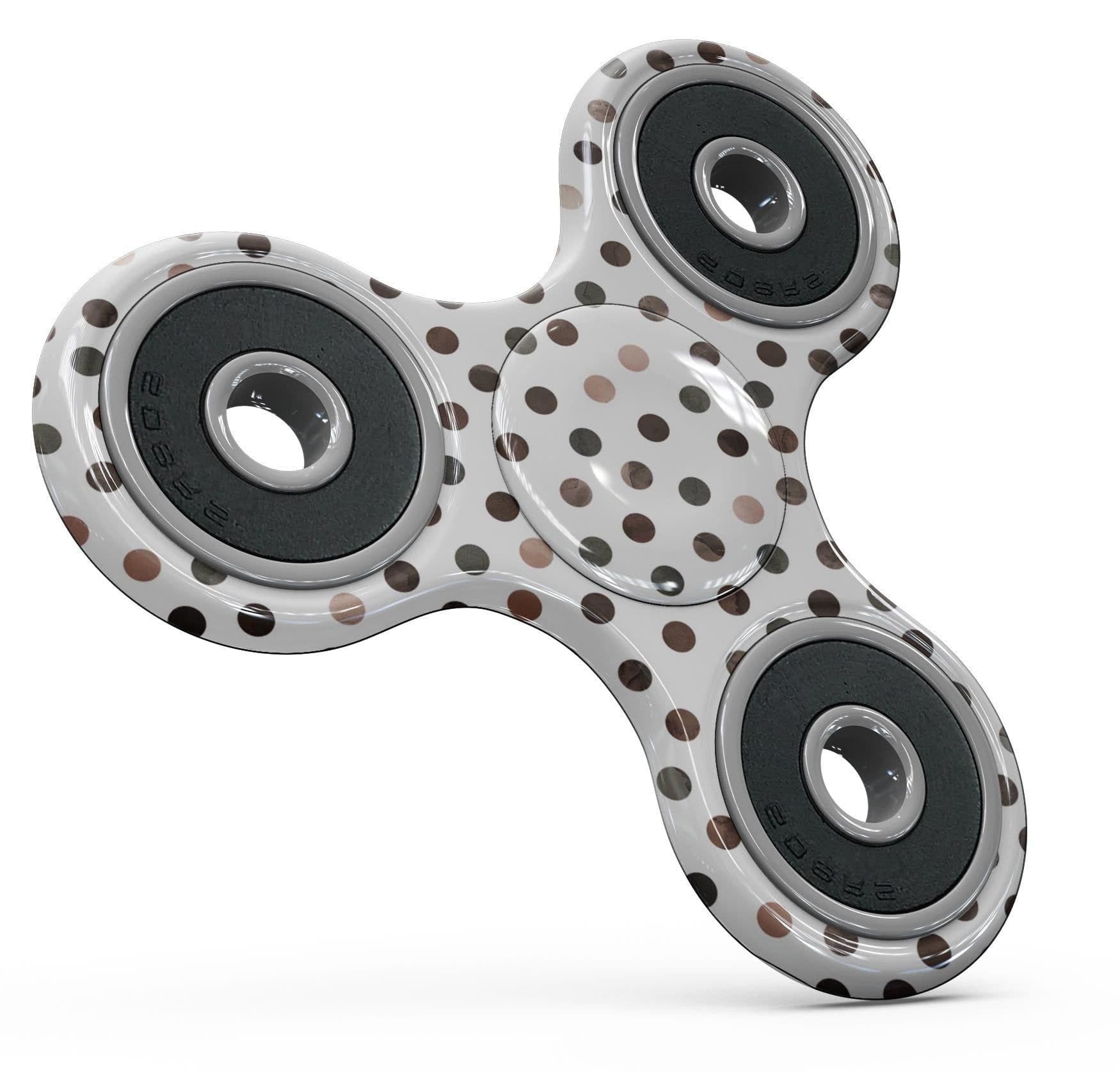 image-Brown Watercolor Dots over White Full-Body Fidget Spinner Skin-Kit