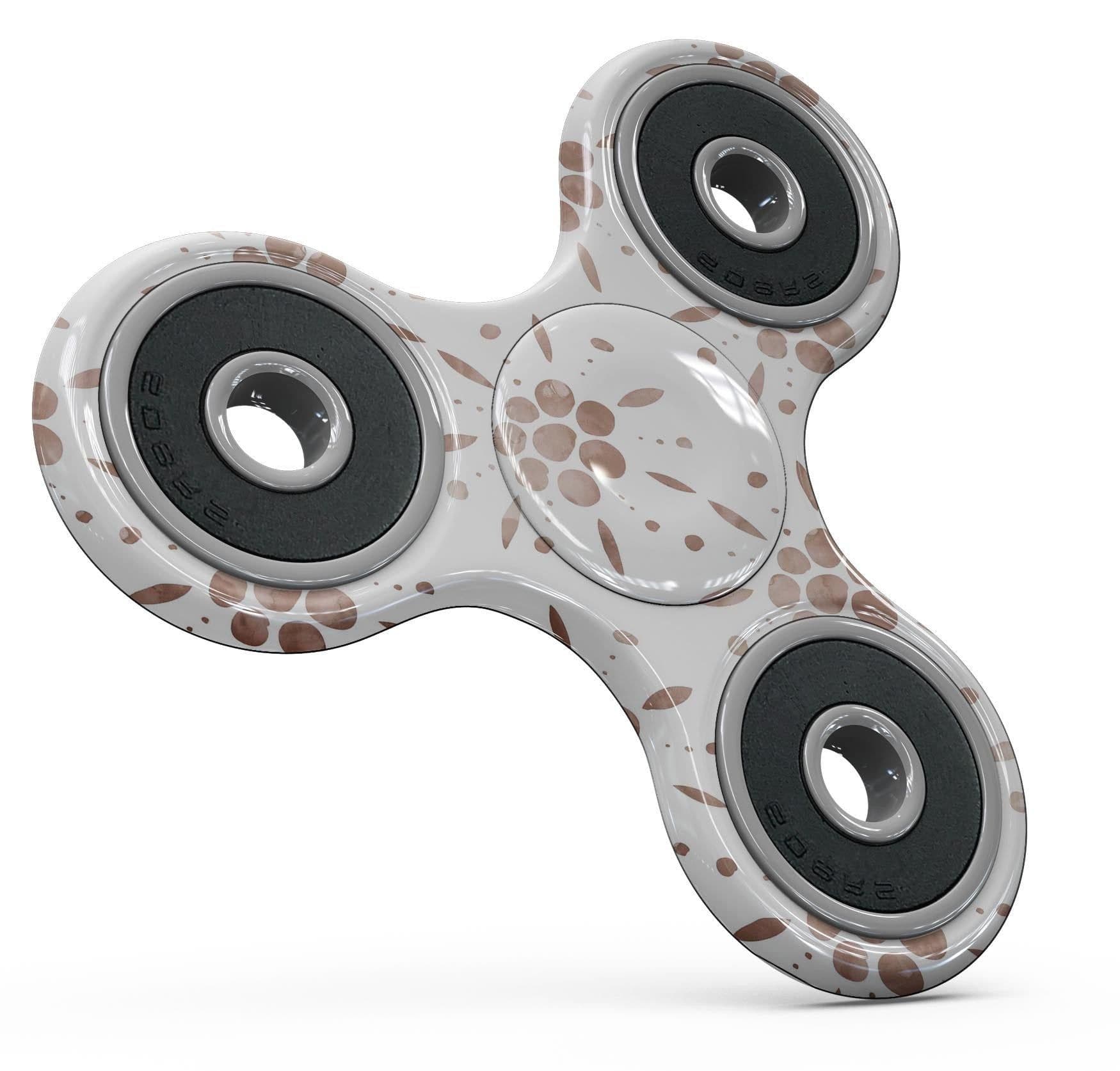 image-Brown Watercolor Flowers V1 Full-Body Fidget Spinner Skin-Kit