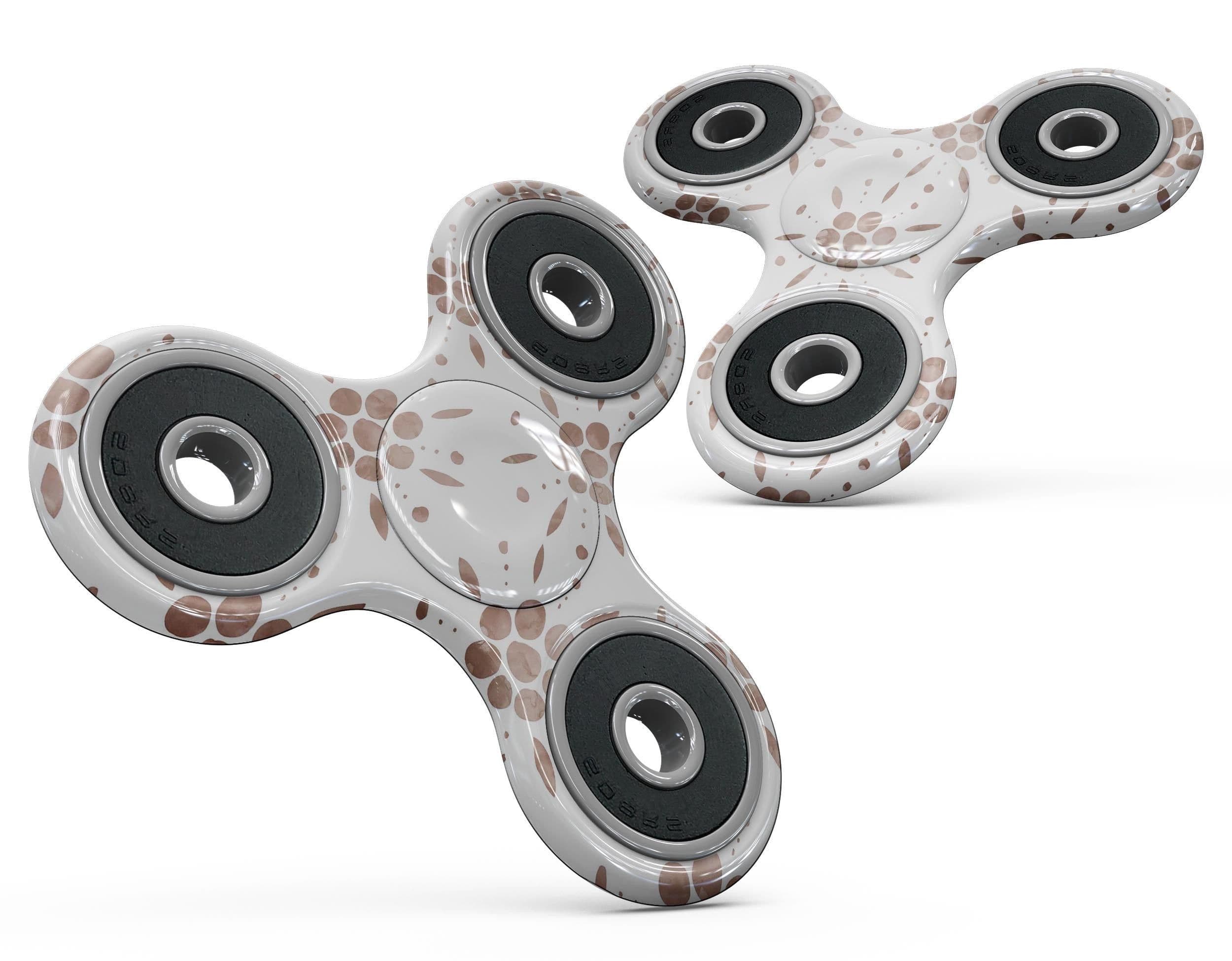 image-Brown Watercolor Flowers V1 Full-Body Fidget Spinner Skin-Kit