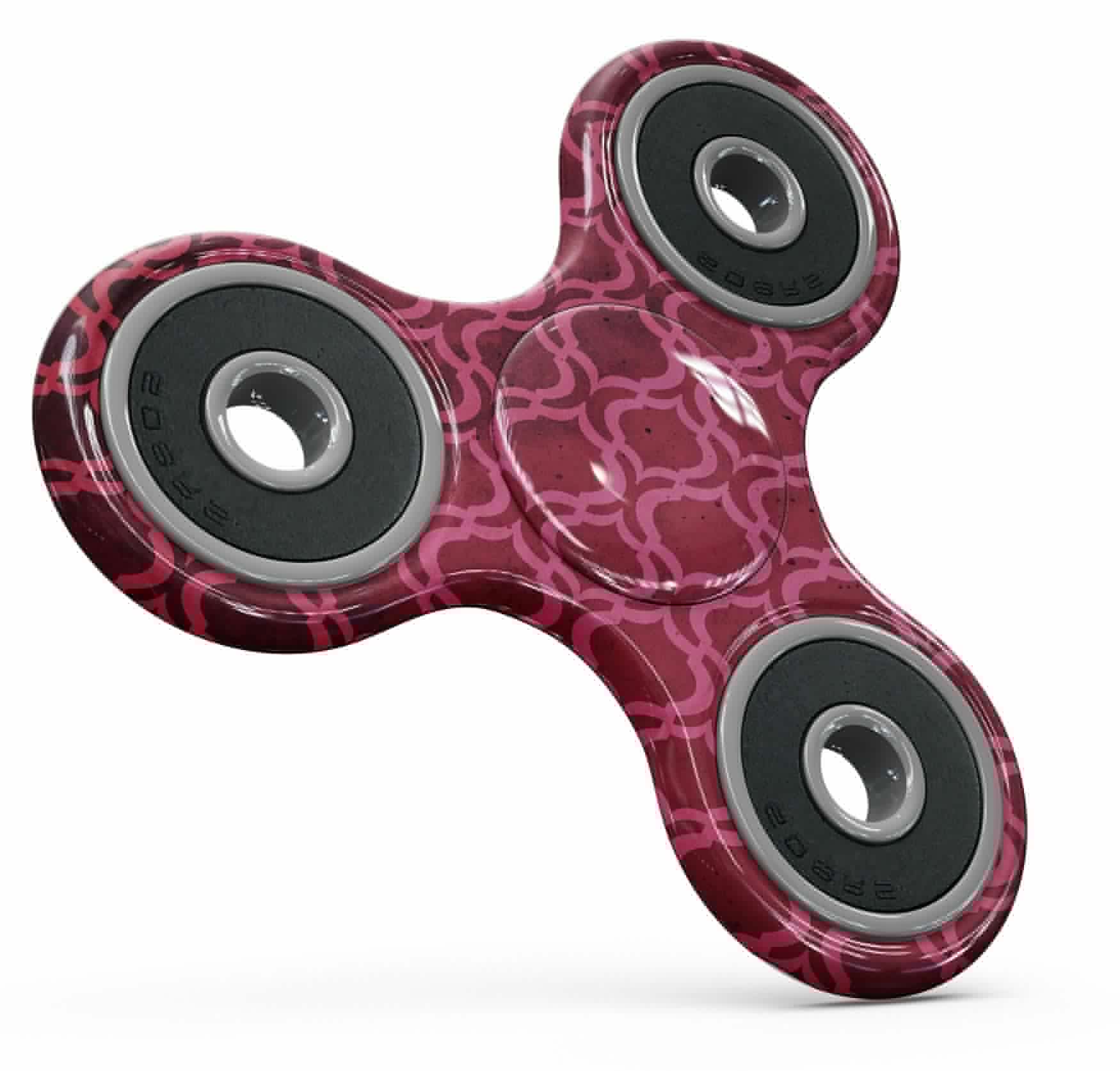 image-Deep Fuschia Oval Pattern Full-Body Fidget Spinner Skin-Kit