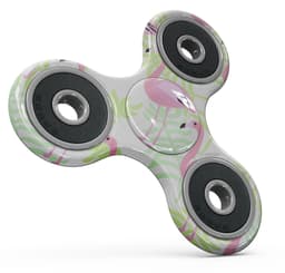 image-Flamingos Over Green Leaves Full-Body Fidget Spinner Skin-Kit