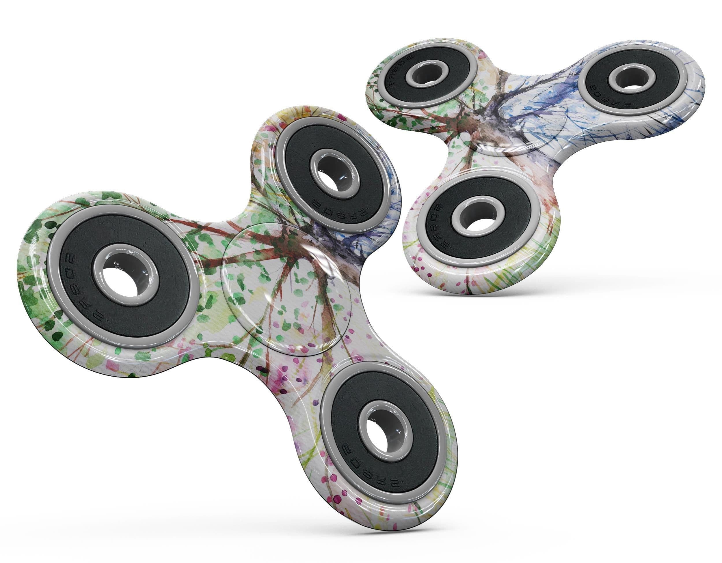 image-Abstract Colorful WaterColor Vivid Tree Full-Body Fidget Spinner