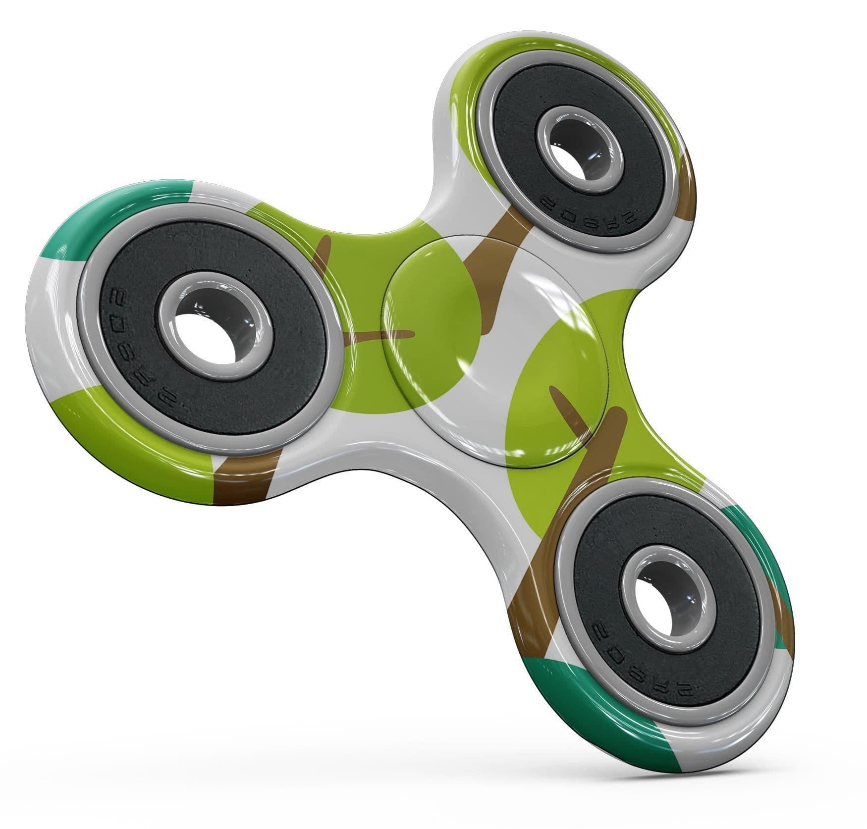 image-Bright Shades of Green Cartoon Trees Full-Body Fidget Spinner Skin-Kit