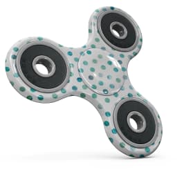 image-Aqua Watercolor Dots over White Full-Body Fidget Spinner Skin-Kit