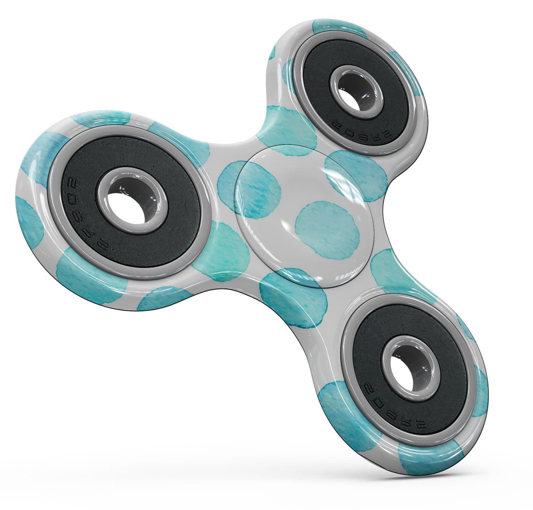 image-Blue Watercolor Polka Dots Full-Body Fidget Spinner Skin-Kit