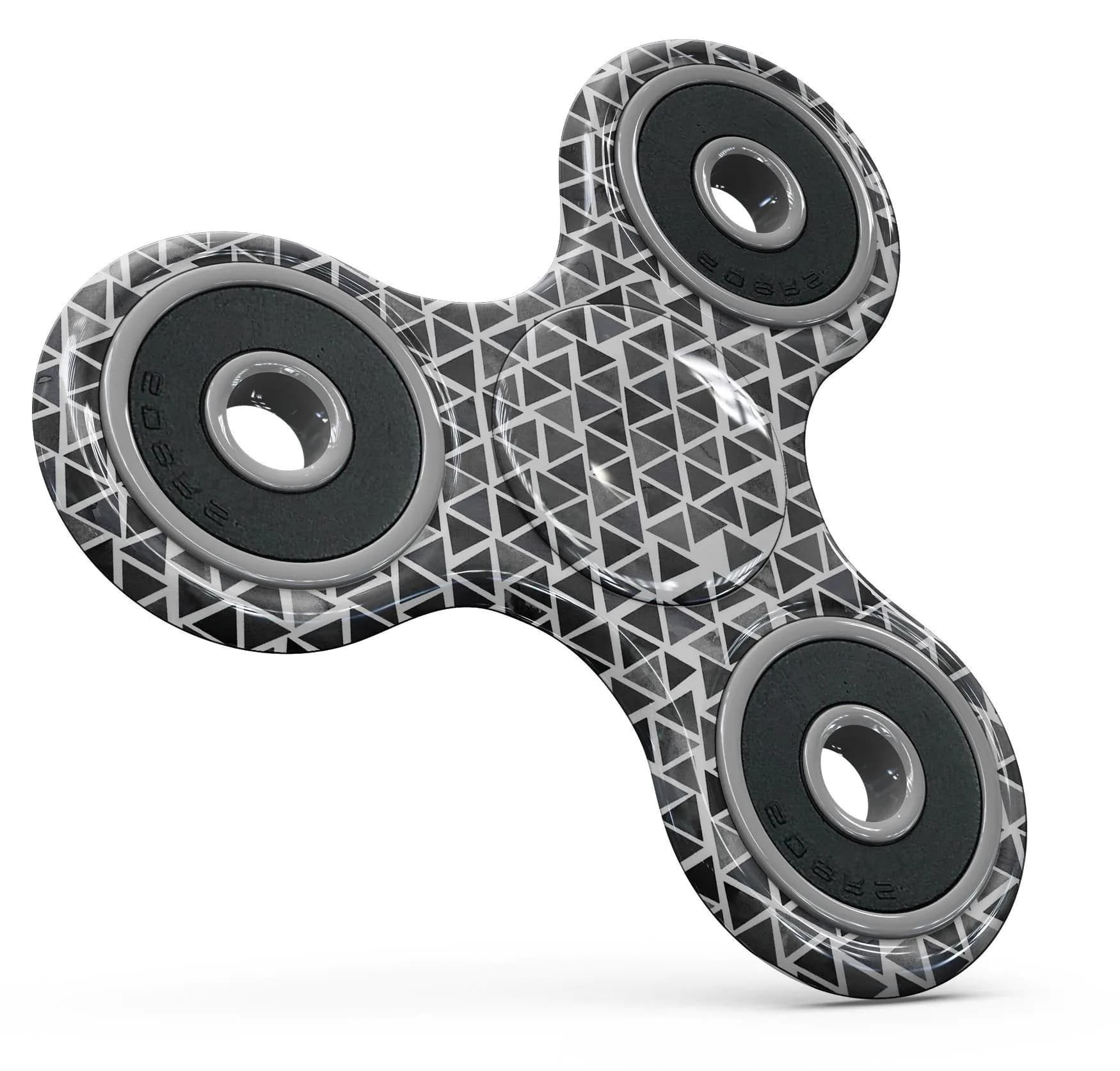 image-Black Watercolor Triangle Pattern Full-Body Fidget Spinner Skin-Kit