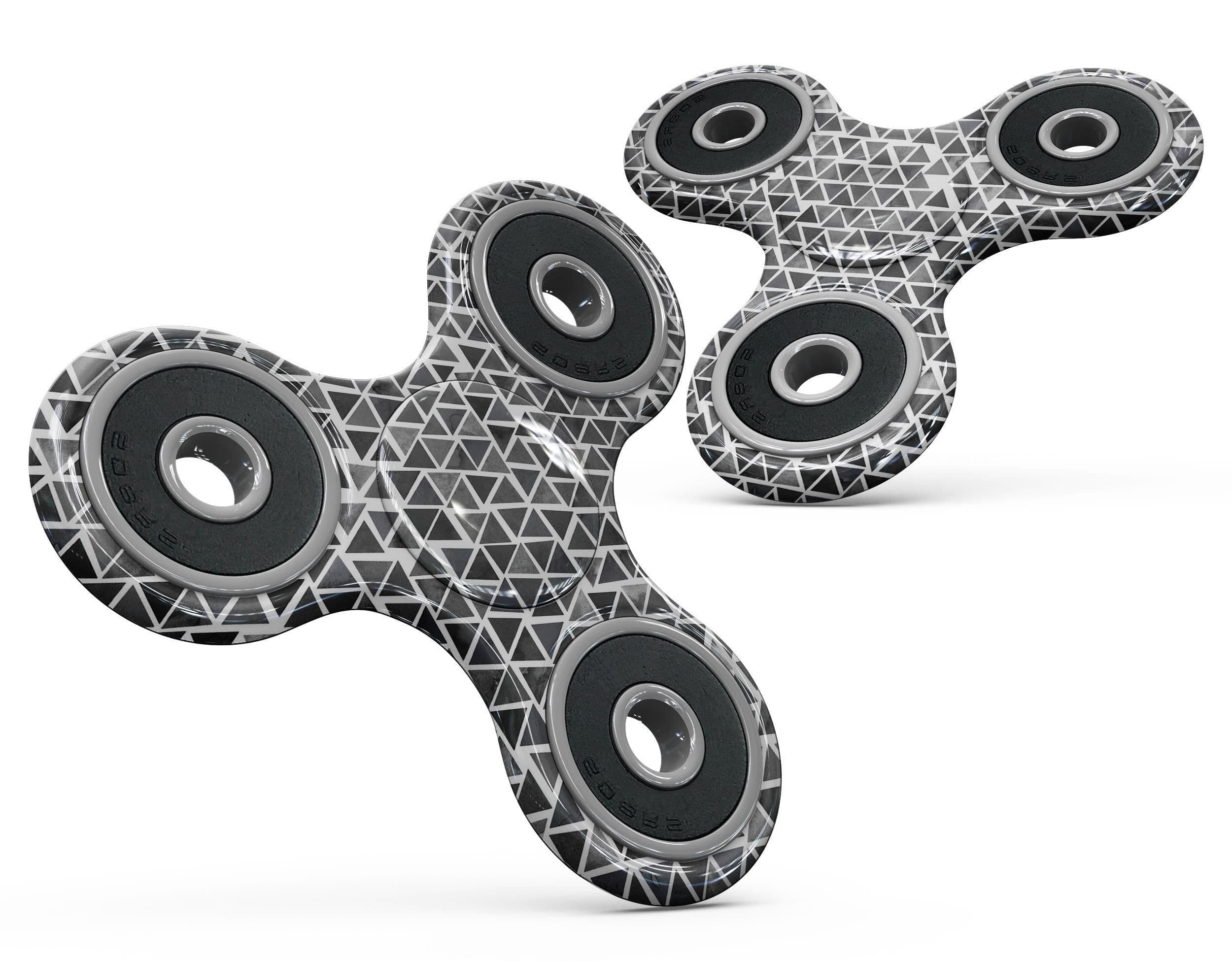 image-Black Watercolor Triangle Pattern Full-Body Fidget Spinner Skin-Kit