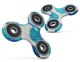 image-Bright Shades of Blue Cartoon Trees Full-Body Fidget Spinner Skin-Kit