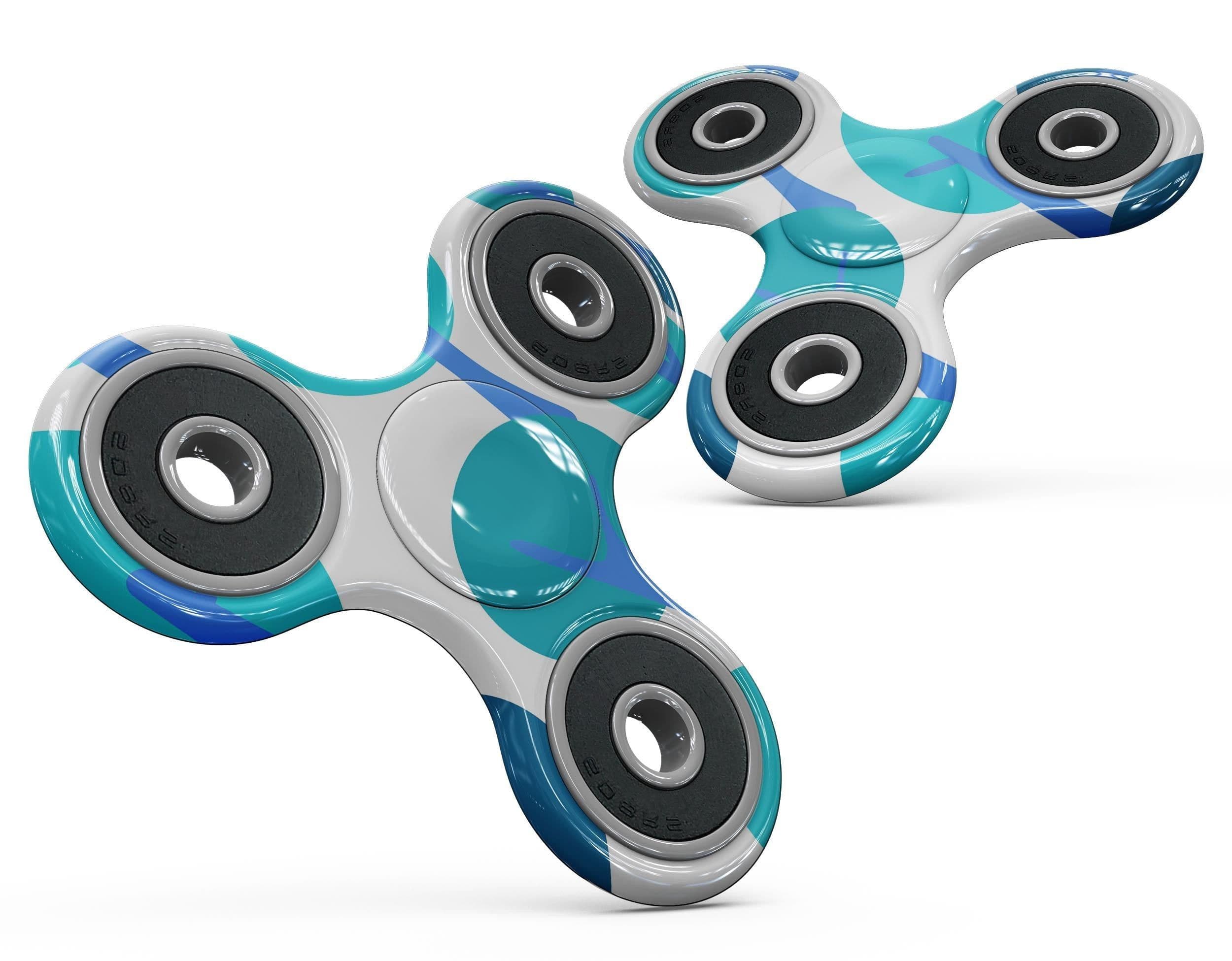 image-Bright Shades of Blue Cartoon Trees Full-Body Fidget Spinner Skin-Kit