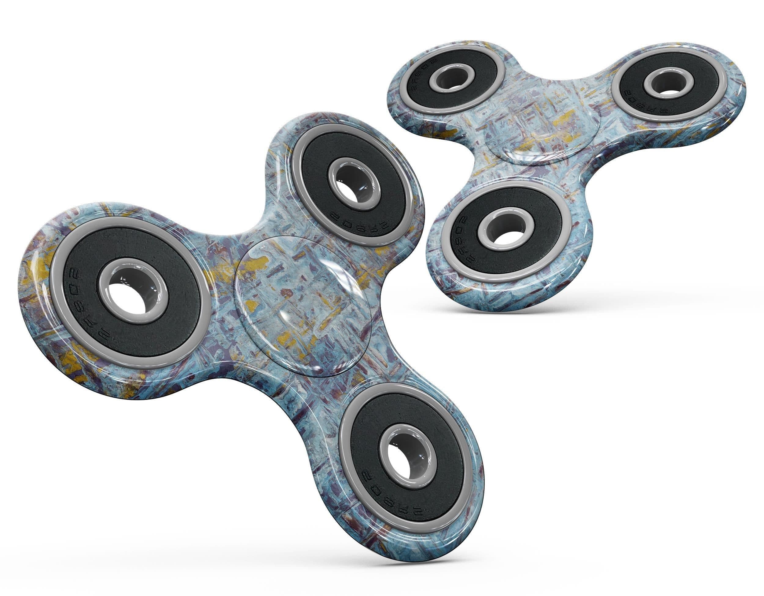 image-Abstract Wet Paint Blue Crossed Full-Body Fidget Spinner Skin-Kit