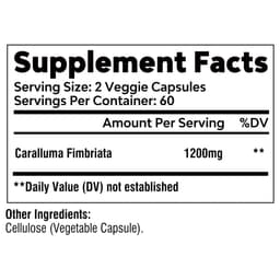 image-Caralluma Fimbriata Capsules - Improves Endurance, Improves Concentration, Boosts Metabolism, Immune Support - 120 Capsules