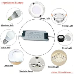 image-Constant Current 600mA High Power DC Connector Power Supply LED Ceiling light 24W - 48W