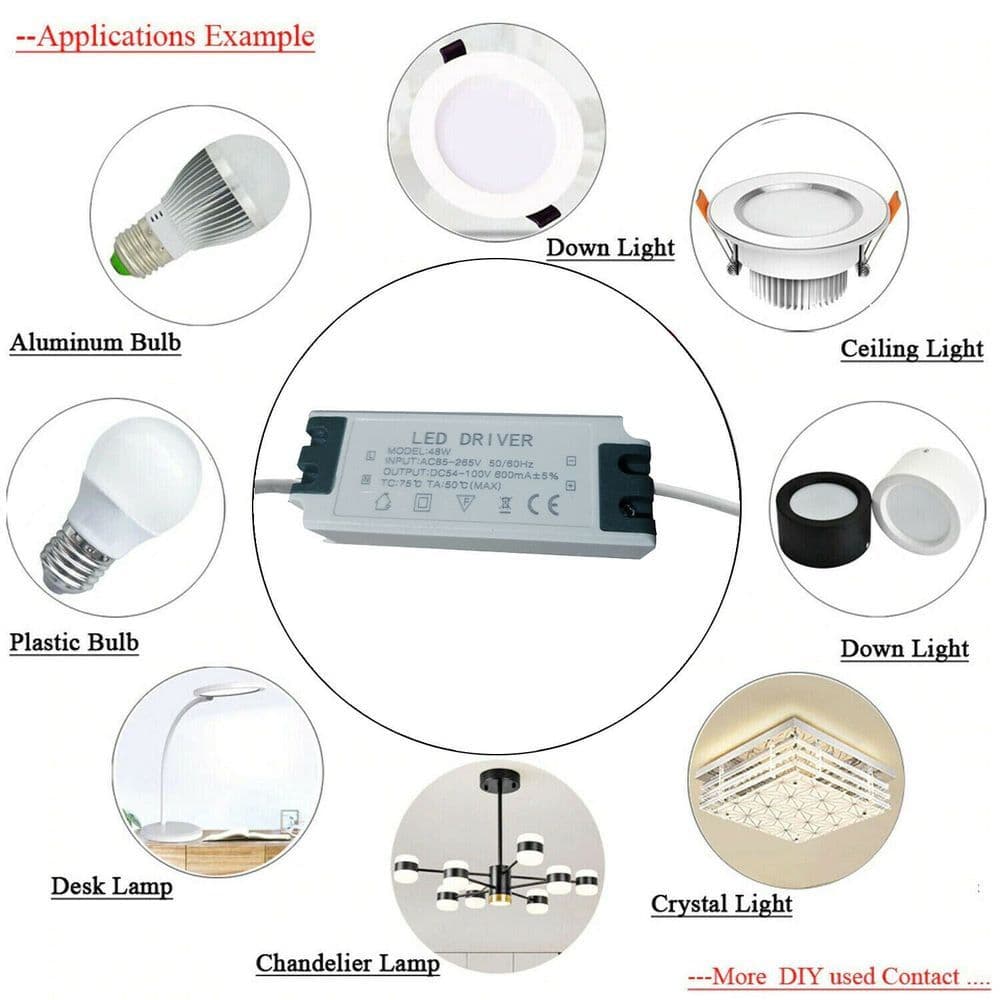 image-Constant Current 600mA High Power DC Connector Power Supply LED Ceiling light 24W - 48W