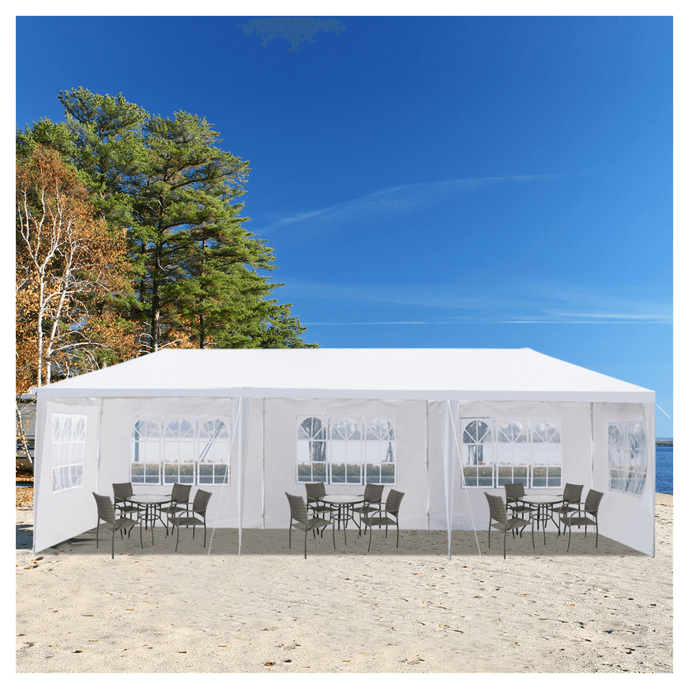 image-3*9m 5-Sided Iron PE Cloth Spiral Pipe Pergola