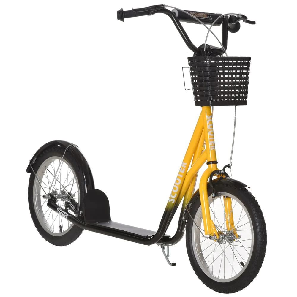 image-Kids Kick Scooter Teen Ride On Adjustable Children Scooter with Brakes HOMCOM
