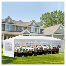 image-3*9m 5-Sided Iron PE Cloth Spiral Pipe Pergola