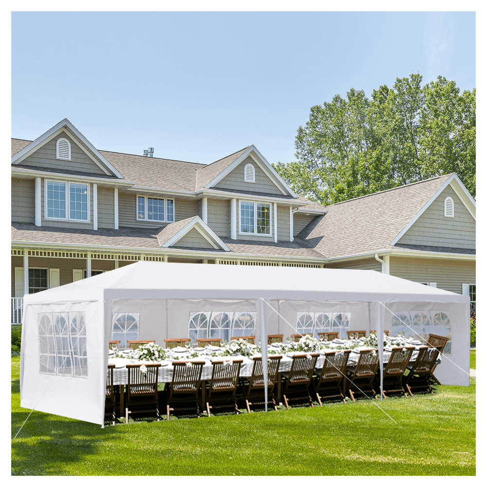 image-3*9m 5-Sided Iron PE Cloth Spiral Pipe Pergola