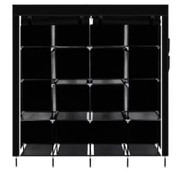 image-67" Clothes Closet Portable Wardrobe Clothes Storage Rack 12 Shelves 4 Side Pockets Black