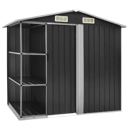 image-Garden Shed with Rack Grey 205x130x183 cm Iron