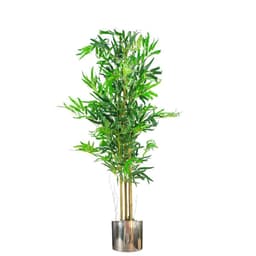 image-120cm (4ft) Realistic Artificial Bamboo Plants Trees with Silver Metal Planter