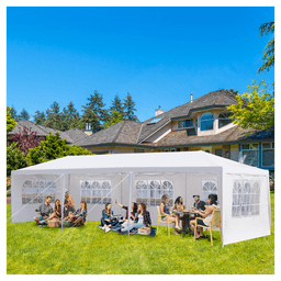 image-3*9m 5-Sided Iron PE Cloth Spiral Pipe Pergola