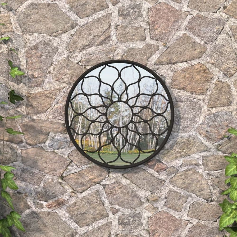 image-Garden Mirror Sand 40x3 cm Iron Round for Outdoor Use