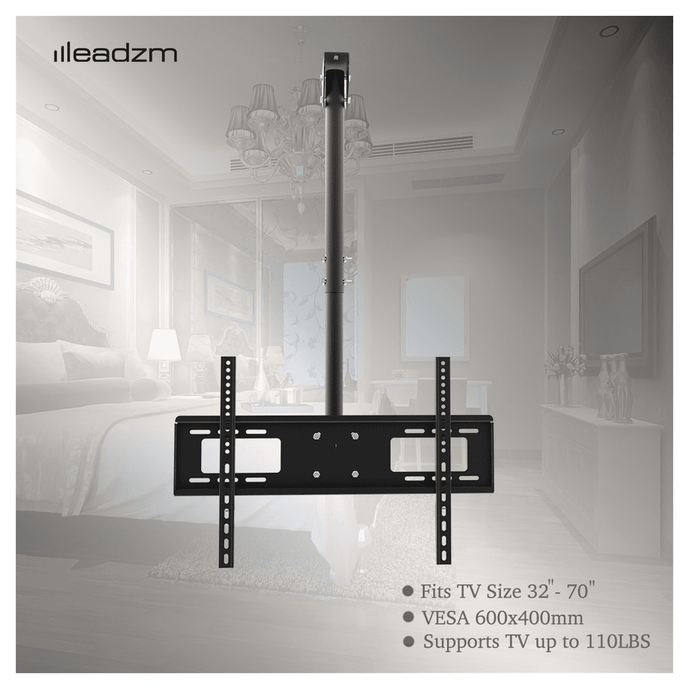 image-TMC-7006 Ceiling Mount TV Wall Bracket Roof Rack Pole Retractable For 32"-70" Flat Screen