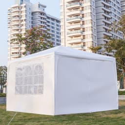 image-3 x 3m Four Sides Portable Home Use Waterproof Tent with Spiral Tubes White
