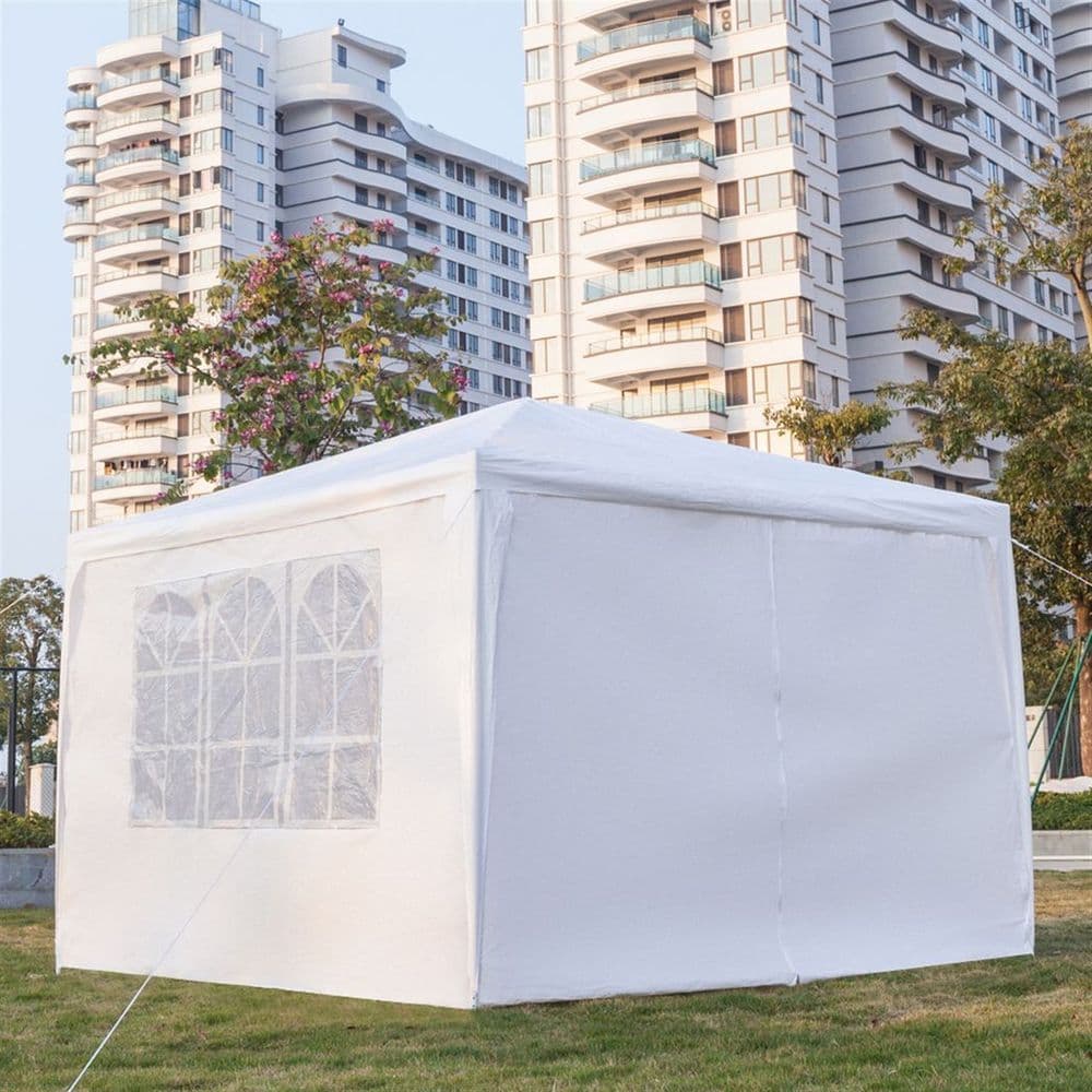 image-3 x 3m Four Sides Portable Home Use Waterproof Tent with Spiral Tubes White