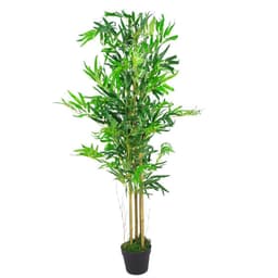 image-120cm (4ft) Realistic Artificial Bamboo Plants Trees with Silver Metal Planter