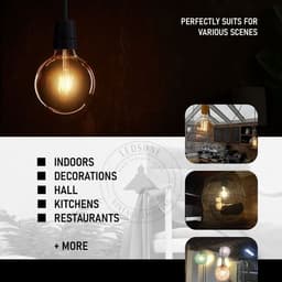 image-G125 E27 8W Edison Style LED filament Globe shape Retro Vintage Amber light bulb