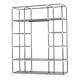 image-5-Layer 12-Compartment Non-woven Fabric Wardrobe Portable Closet Navy (133x46x170cm)