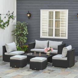 image-6-Seater Sofa & Coffee Table Rattan Outdoor Garden Furniture Set