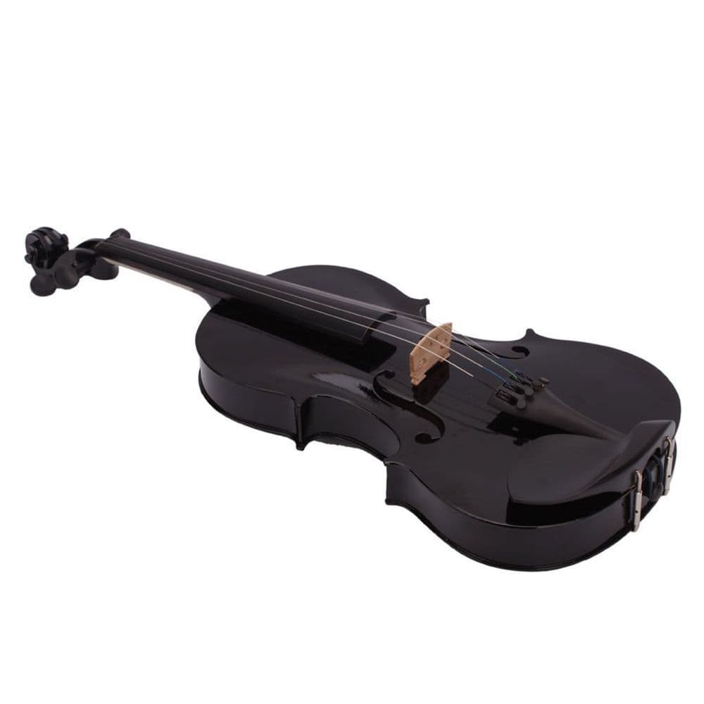 image-New 4/4 Acoustic Violin Case Bow Rosin Black