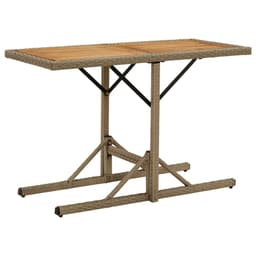 image-Garden Table Black 110x53x72 cm Glass and Poly Rattan