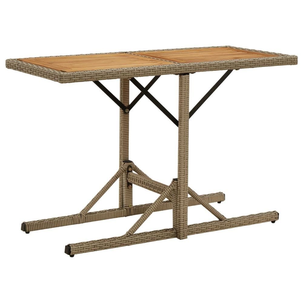 image-Garden Table Black 110x53x72 cm Glass and Poly Rattan