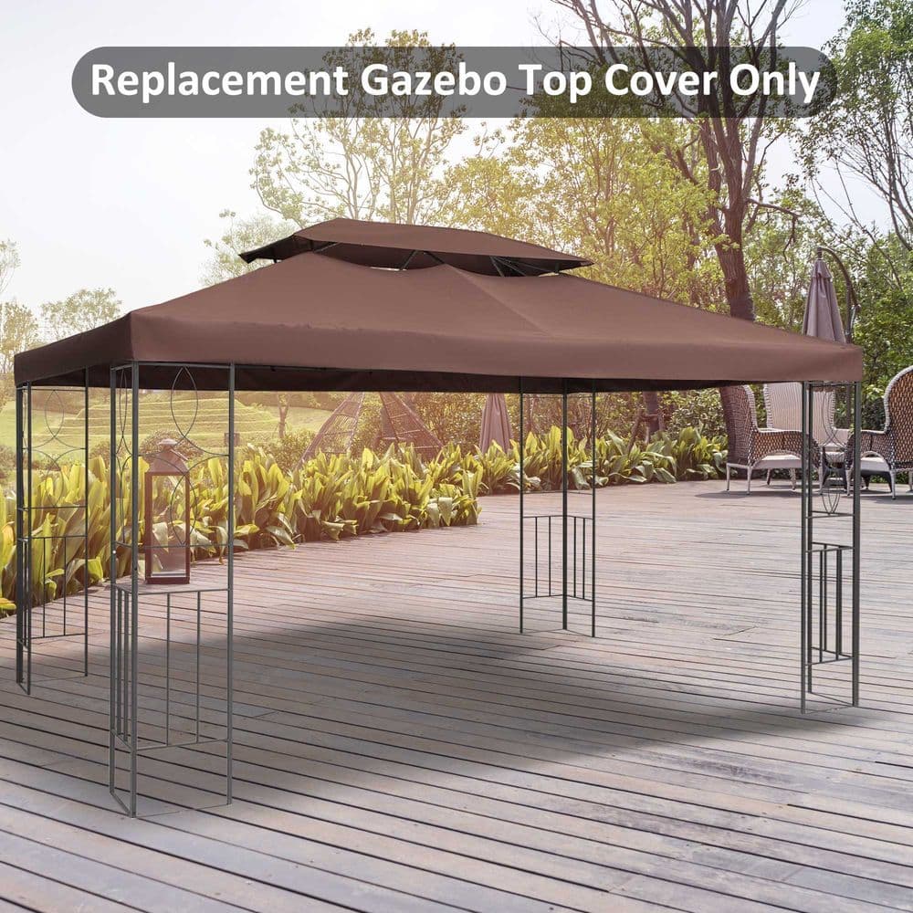 image-3x4m Gazebo Replacement Roof Canopy 2 Tier Top UV Cover Sun Awning Shelters