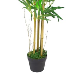 image-150cm (5ft) Realistic Artificial Bamboo Plants Trees - XL with Silver Metal Planter