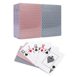 image-Traditional Check Poker Casino Plastic Coated Playing Cards Decks (2 / 4 / 6 / 12)