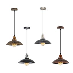 image-Vintage Industrial E27 Ceiling Hanging Light Cage Shade Loft Style Metal Ceiling Pendant Lamp