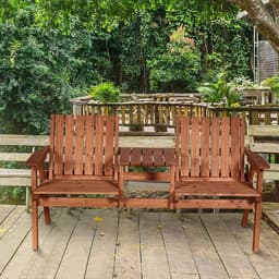 image-Outdoor 2-Seater Furniture Wooden Garden Bench for Yard, Lawn, Porch, Patio