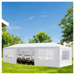 image-3*9m 7-Sided Iron PE Cloth Spiral Pipe Pergola